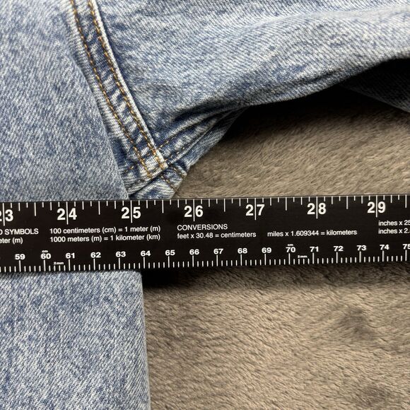 We The Free by Free People Hooded Denim Jean Jacket Trucker Distressed Large - Picture 8 of 13